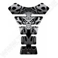 Motografix Flaming Skull Silver / Black 3D Gel Tank Pad Protector ST063KS