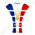 Motografix French Tricolour 3D Gel Tank Pad Protector ST069