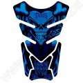 Motografix Smoking Sacred Heart Skull Blue 3D Gel Tankpad Protector ST077B