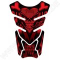 Motografix Smoking Sacred Heart Skull Red 3D Gel Tankpad Protector ST077R