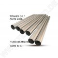  Cafè Racer Tubo titanio seamleSs D. 30mm X 1mm L.1000mm Titanio seamless Gr.1 TUBE AISI Tig L.100cm D.30mm x 1mm  Tubo titanio 