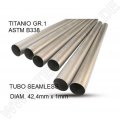  Cafè Racer Tubo titanio seamleSs D. 42,4mm X 1mm L.1000mm Titanio seamless Gr.1 TUBE AISI Tig L.100cm D.42,4mm x 1mm  Tubo tita