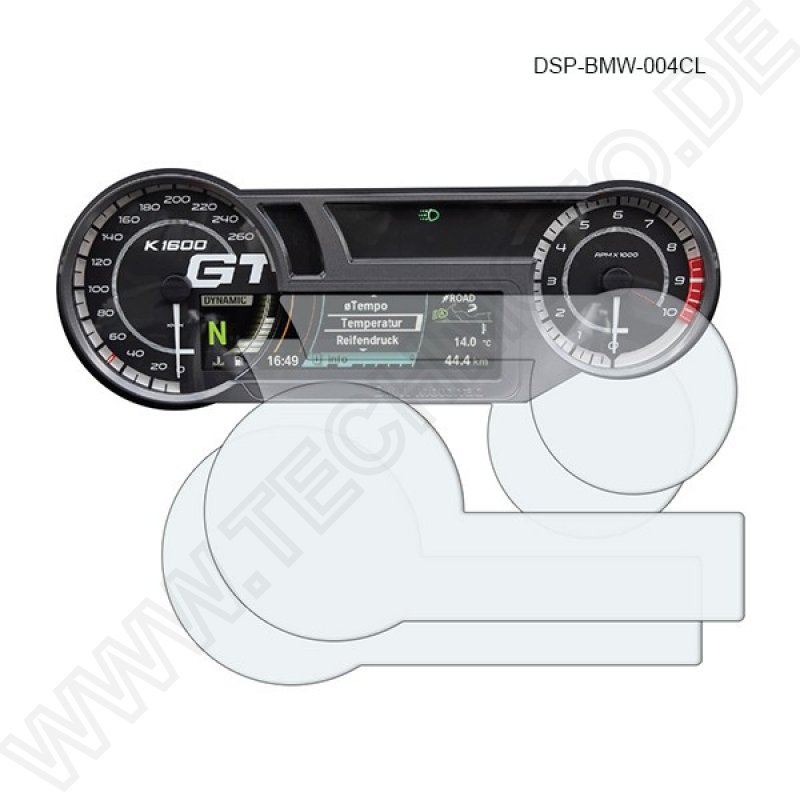 R&G Dashboard 2er Displayschutzfolien BMW K 1600 GT / GTL / GTLE / Grand America \'17-21