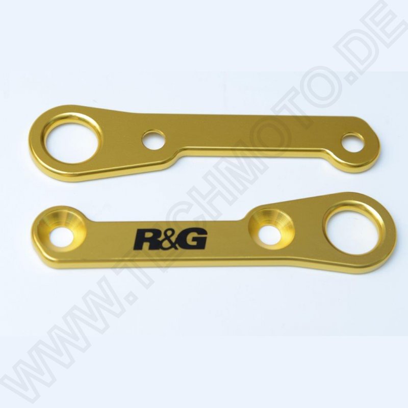 R&G Racing Tie-Down Hooks Pair \"Gold\" Yamaha YZF-R25 / YZF-R3 2014-