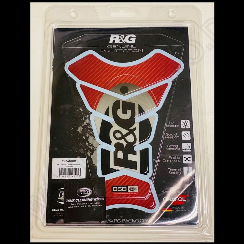 R&G Racing BSB Serie Tank Pad \"DARK RED\" Carbon