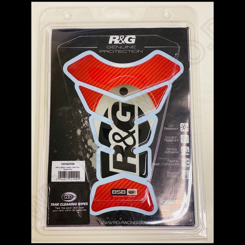 R&G Racing BSB Series Tank Pad \"RED\" Carbon