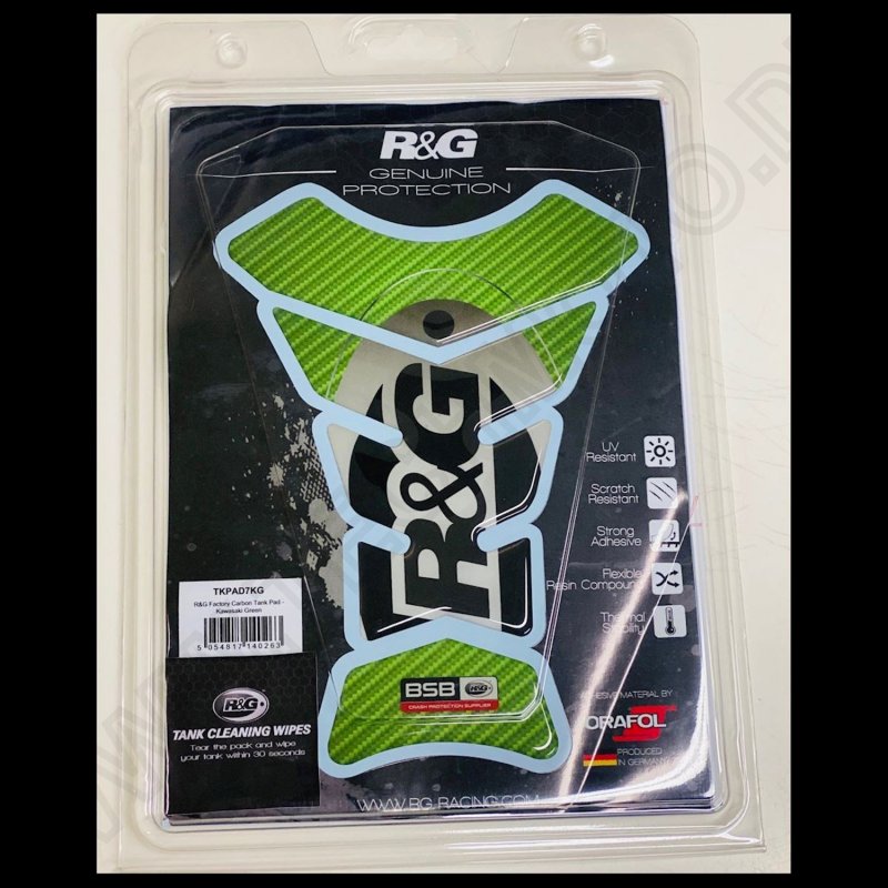R&G Racing BSB Serie Tank Pad \"GREEN\" Carbon