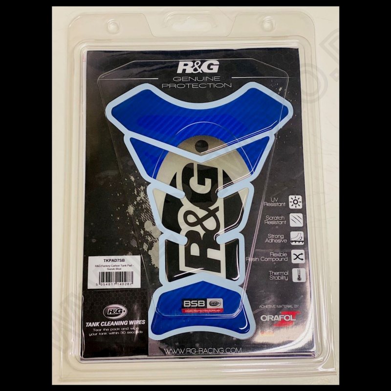 R&G Racing BSB Series Tank Pad \"BLUE\" Carbon