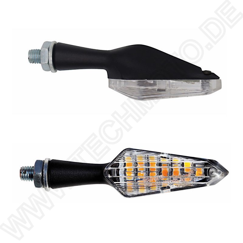 FAR Motorcycle LED Turn Signal Arrow Dark Line Orange LED | sequentiell | Pair | E-approved | M8