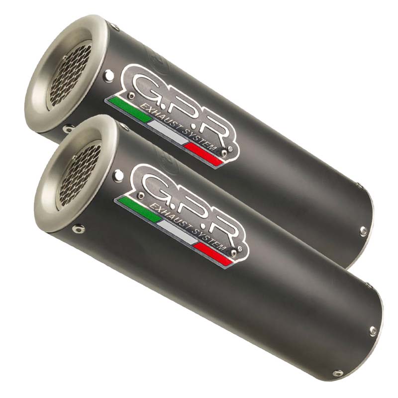 GPR Exhaust System  Ducati Monster 696 2008/2014  Pair of Homologated slip-on exhaust catalized M3 Black Titanium
