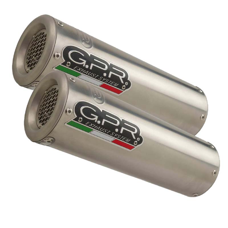 GPR Exhaust System  Ducati Monster 696 2008/2014  Pair of Homologated slip-on exhaust catalized M3 Titanium Natural