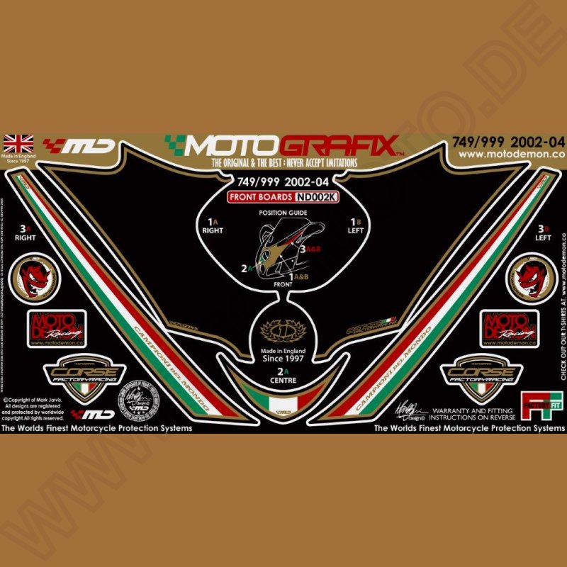 Motografix Stone Chip Protection front Ducati 749 / 999 2002-2004 ND002K