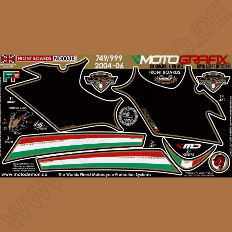 Motografix Stone Chip Protection front Ducati 749 / 999 2005-2007 ND003K