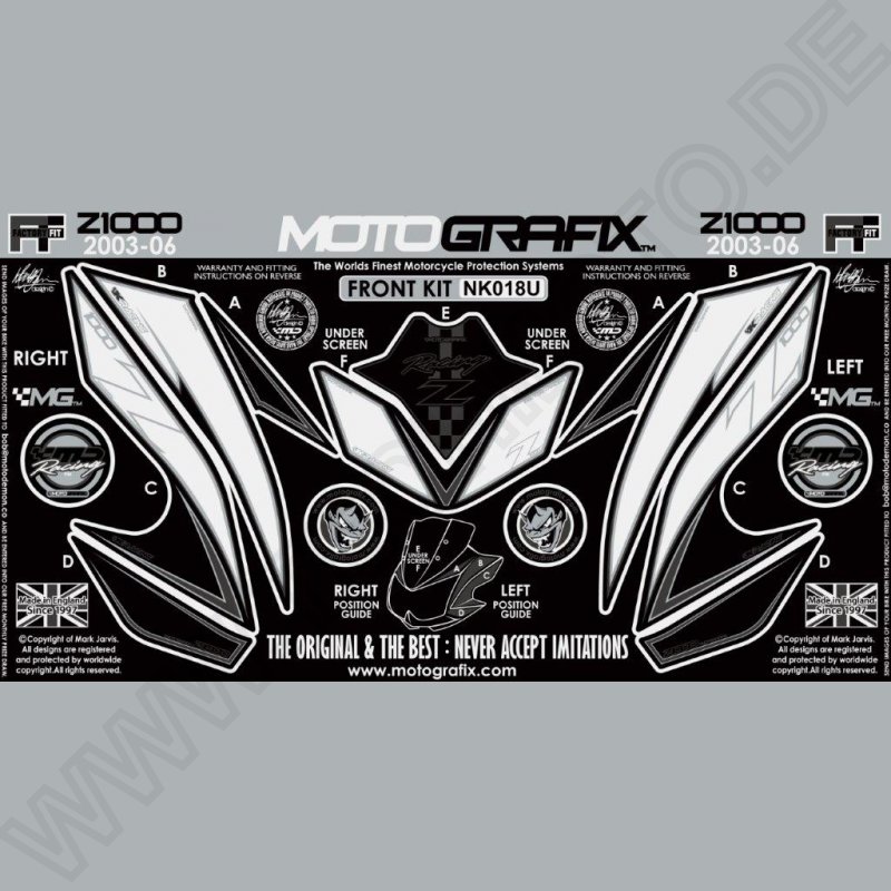 Motografix Stone Chip Protection front Kawasaki Z 1000 2003-2006 NK018U