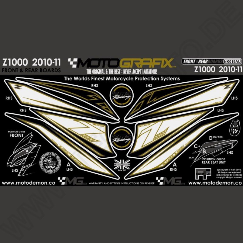 Motografix Stone Chip Protection Kit Kawasaki Z 1000 2010-2013 NK019AU