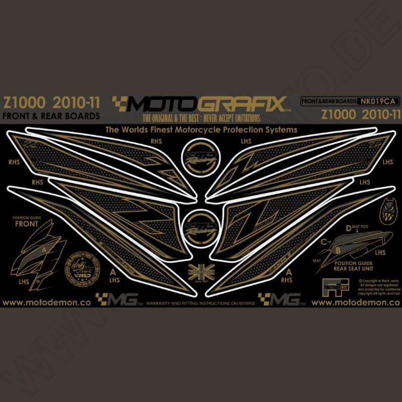Motografix Stone Chip Protection Kit Kawasaki Z 1000 2010-2013 NK019CA