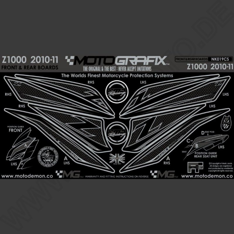 Motografix Stone Chip Protection Kit Kawasaki Z 1000 2010-2013 NK019CS