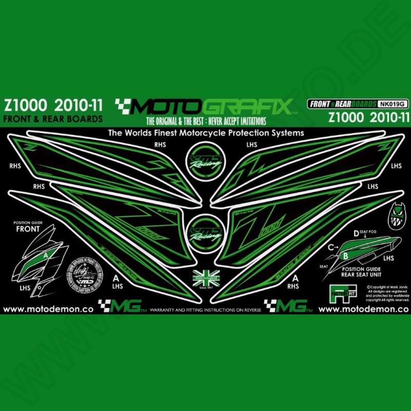 Motografix Stone Chip Protection Kit Kawasaki Z 1000 2010-2013 NK019G