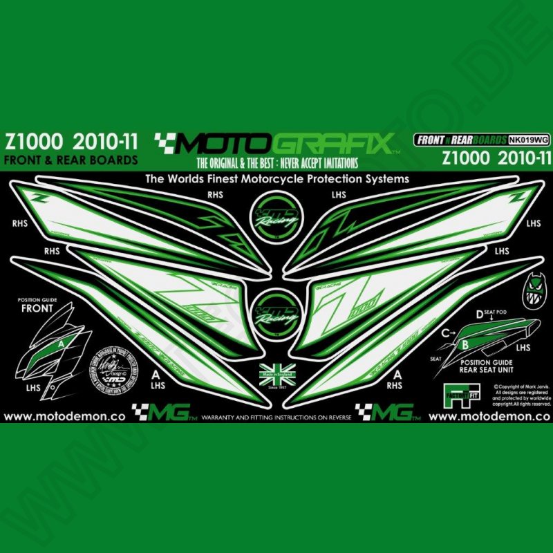 Motografix Stone Chip Protection Kit Kawasaki Z 1000 2010-2013 NK019WG