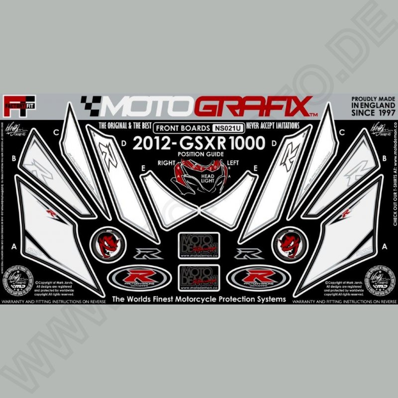 Motografix Stone Chip Protection front Suzuki GSX-R 1000 2012- NS021U