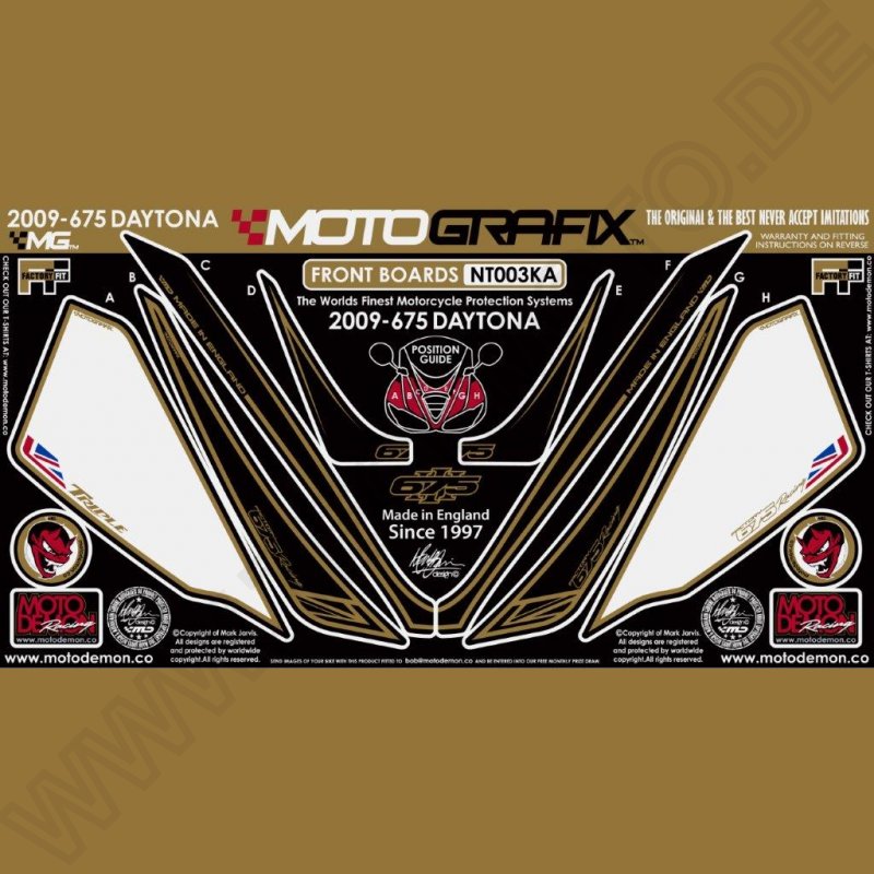 Motografix Stone Chip Protection front Triumph Daytona 675 2009-2012 NT003KA