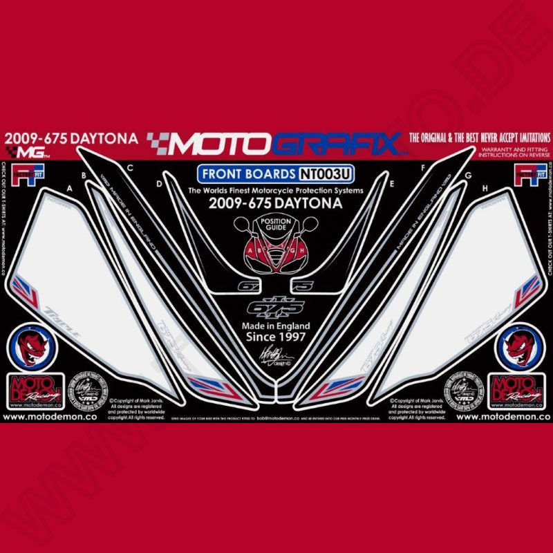 Motografix Steinschlagschutz vorn Triumph Daytona 675 2009-2012 NT003U
