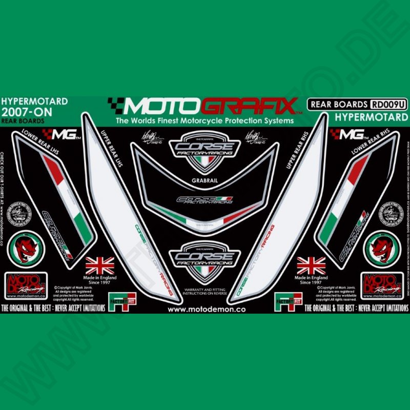 Motografix Stone Chip Protection tail Ducati Hypermotard 1100 2007- RD009U