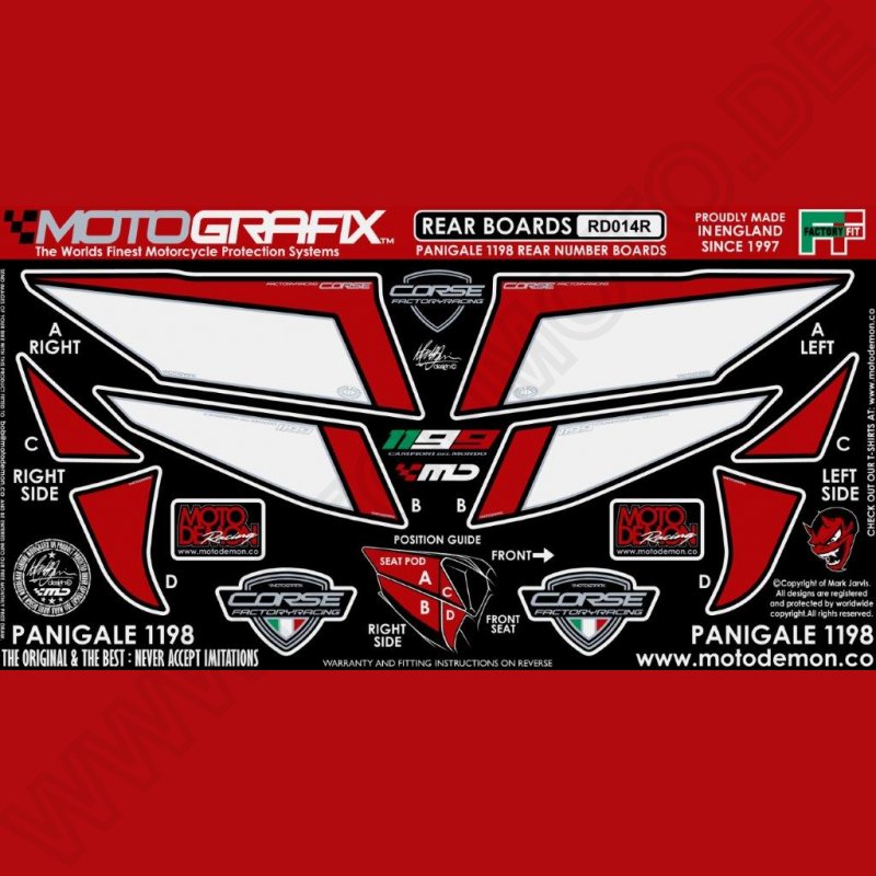 Motografix Stone Chip Protection tail Ducati 899 / 1199 Panigale RD014R
