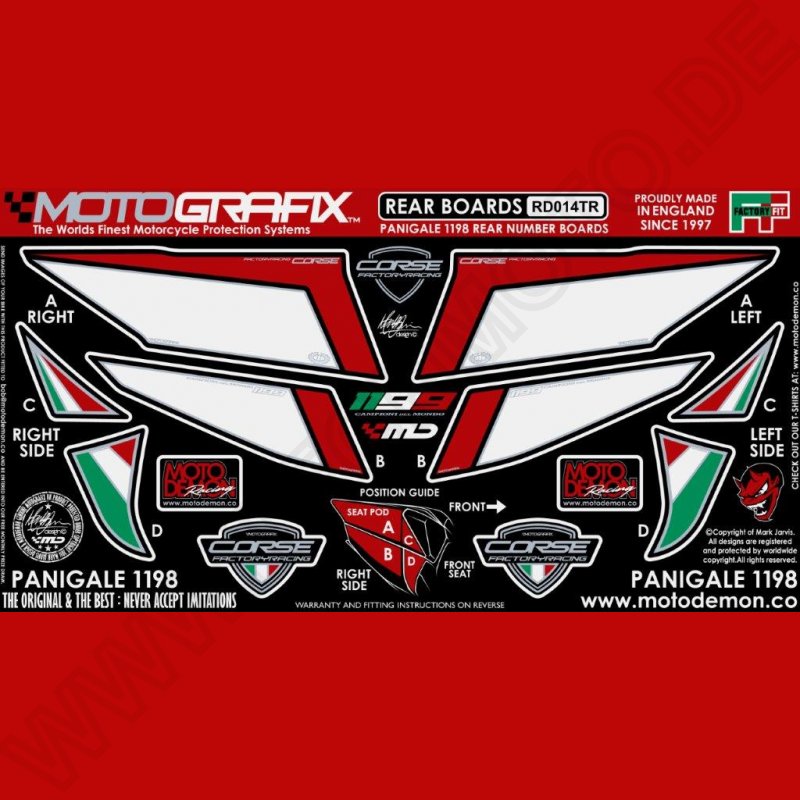 Motografix Stone Chip Protection tail Ducati 899 / 1199 Panigale RD014TR
