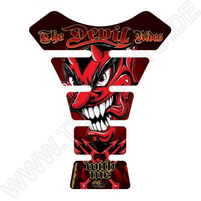 Motografix The Devil Rides With Me Red 3D Gel Tank Pad Protector ST056R