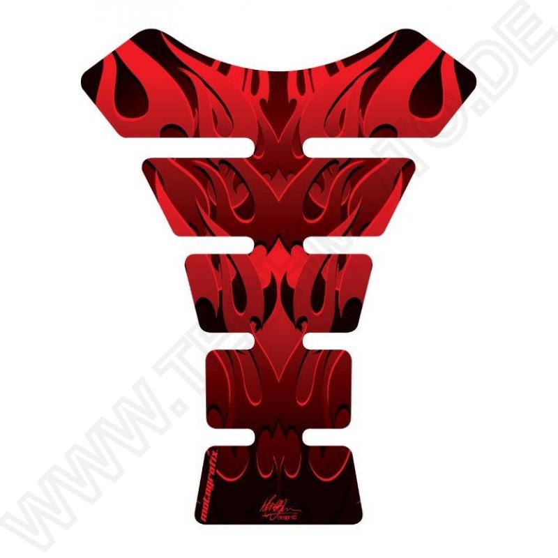 Motografix Tribal Hell Flame Red 3D Gel Tank Pad Protector ST061R
