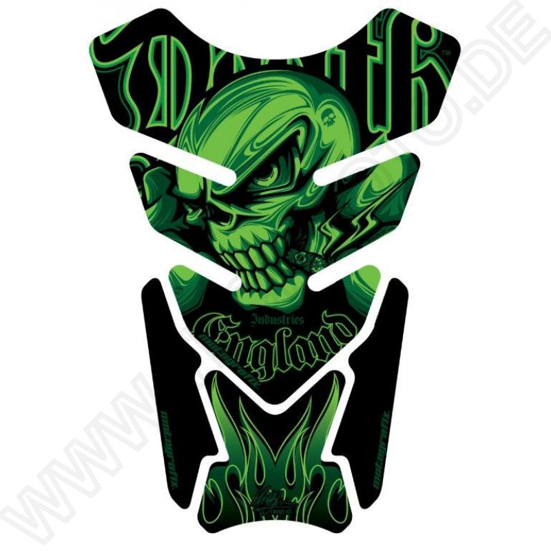 Motografix Death Skull Green 3D Gel Tankpad Protector ST075G