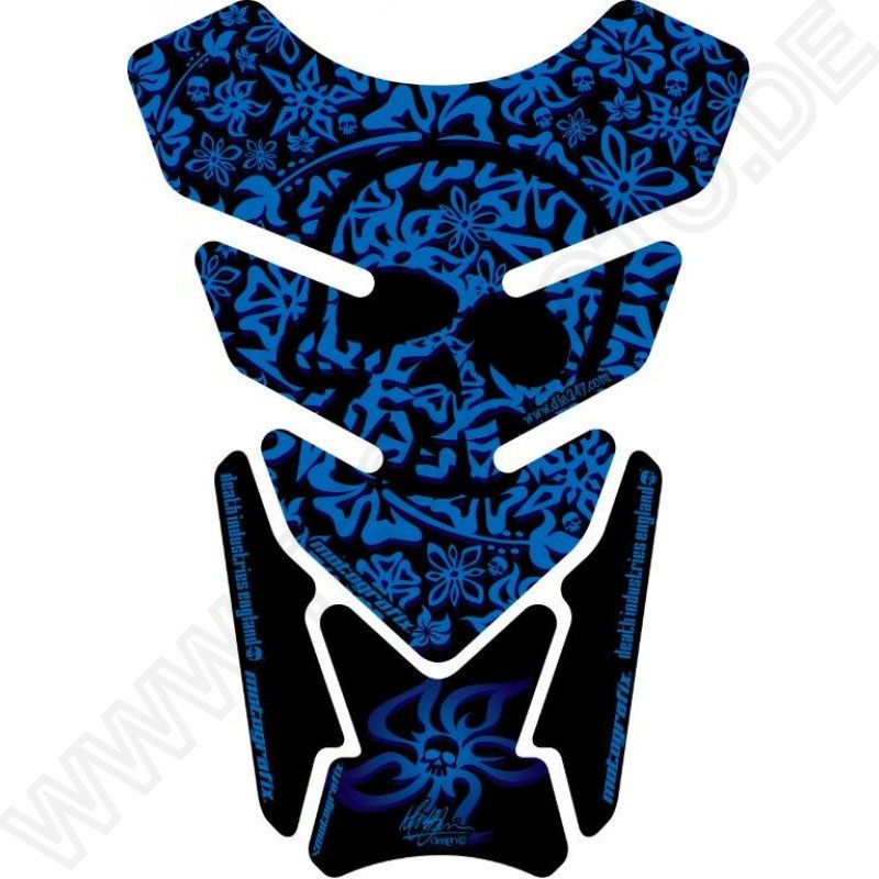 Motografix Hawaiian Aloha Skull Design Blue 3D Gel Tankpad Protector ST076B