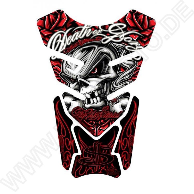 Motografix Death or Glory - Pay Up Stupid Red 3D Gel Tankpad Protector ST086R