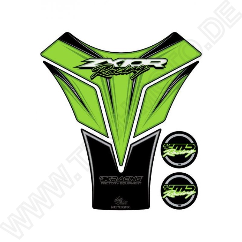 Motografix Kawasaki ZX 10 R Racing Green 3D Gel Tank Pad Protector TK015G