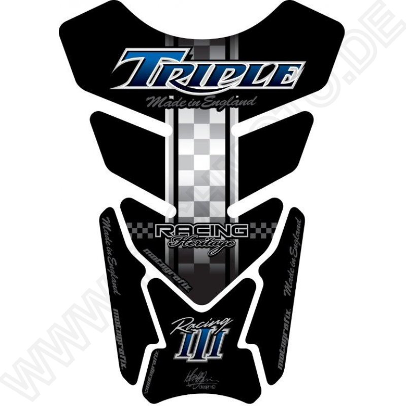 Motografix Triumph Triple Racing 3D Gel Tank Pad Protector TT010KB
