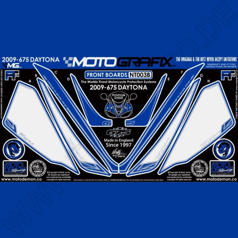 Motografix Stone Chip Protection front Triumph Daytona 675 2009-2012 NT003B