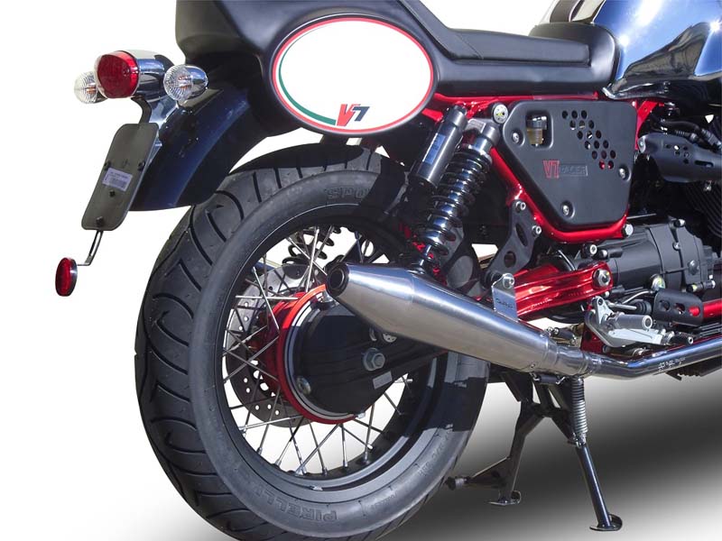   Moto Guzzi V7 (I - II) Racer  2010-2016, Vintacone , Dual Homologated legal slip-on exhaust including removable db killers and