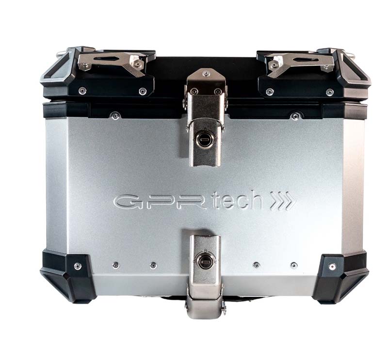 Topcase GPR TECH kompatibel mit Suzuki V-Strom Dl 1000 2014/2016 e3 TOPCASE ALPI-TECH 35 LT. SILBER Topcase aus Aluminium, silbe