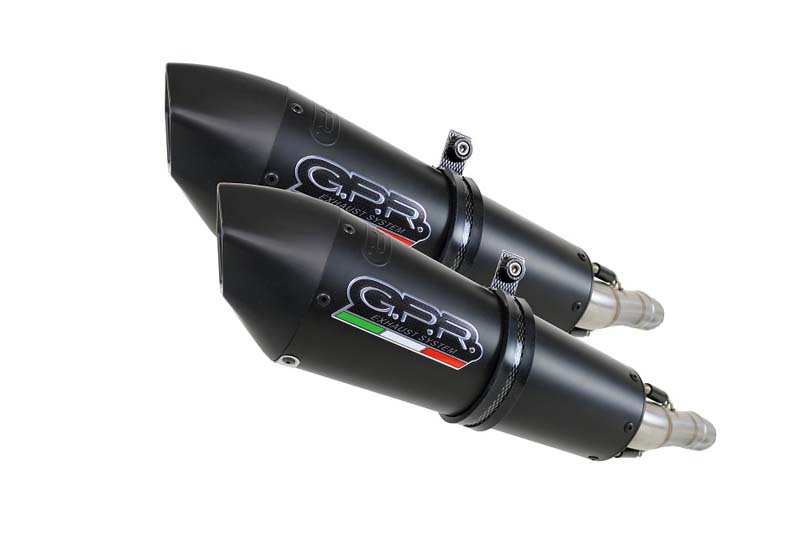 GPR Exhaust System  Ducati Monster 796 2010/2014 Pair Homologated slip-on exhaust Gpe Ann. Black Titaium