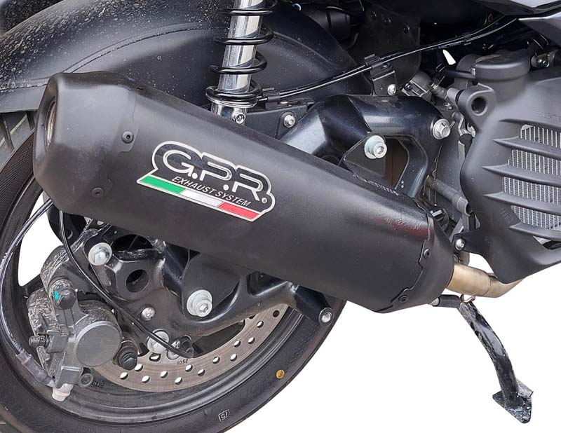   Bmw C 400 X / GT 2021-2024, Pentaroad Black, Homologated legal slip-on exhaust including removable db killer, link pipe and ca