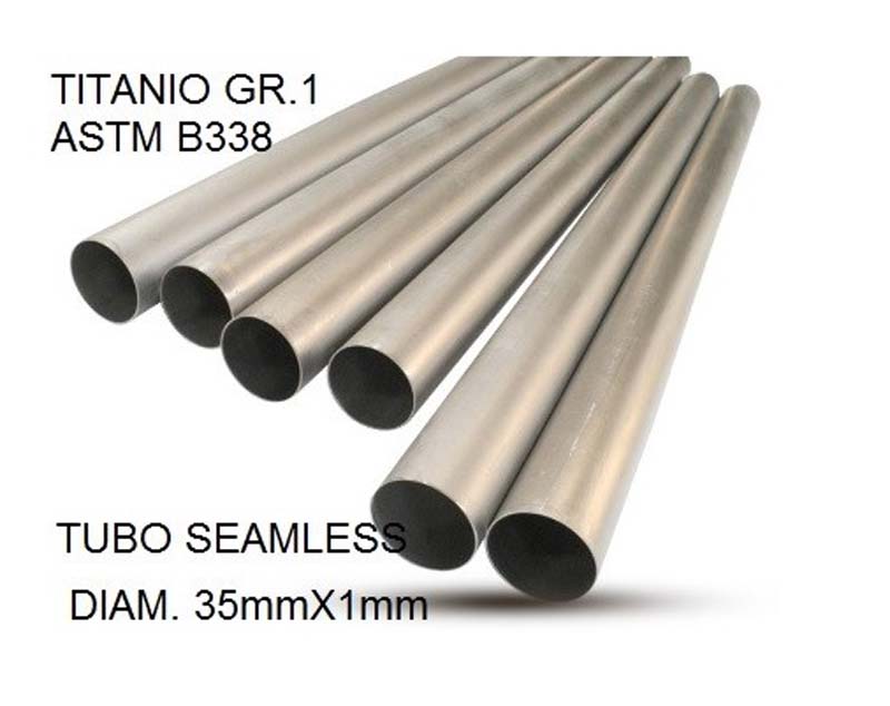  Cafè Racer Tubo titanio seamleSs D. 35mm X 1mm L.1000mm Titanio seamless Gr.1 TUBE AISI Tig L.100cm D.35mm x 1mm  Tubo titanio 