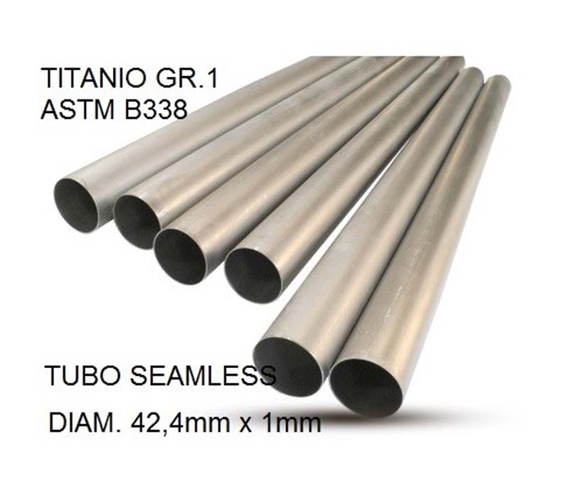  Cafè Racer Tubo titanio seamleSs D. 42,4mm X 1mm L.1000mm Titanio seamless Gr.1 TUBE AISI Tig L.100cm D.42,4mm x 1mm  Tubo tita