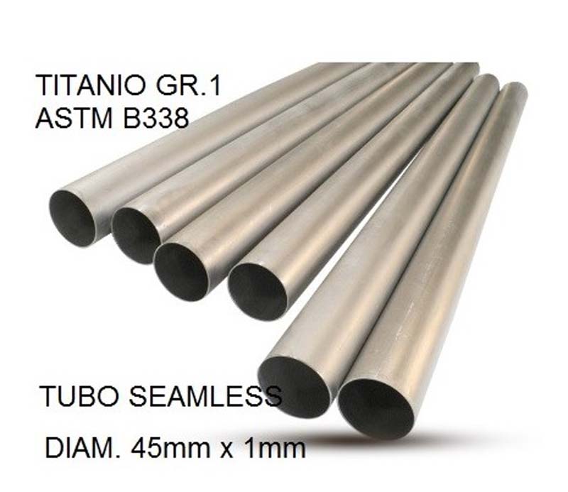  Cafè Racer Tubo titanio seamleSs D. 45mm X 1mm L.1000mm Titanio seamless Gr.1 TUBE AISI Tig L.100cm D.45mm x 1mm  Tubo titanio 
