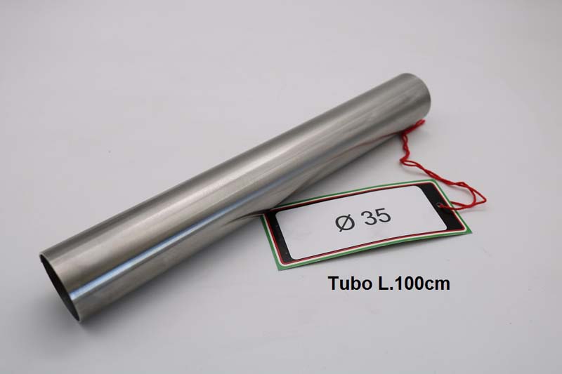 GPR Exhaust Cafè Racer Accessorio - tubo inox D. 35mm X 1mm L.1000mm Inox tube Aisi 304 Tig L.100cm D.35mm x 1mm  Accessorio - A