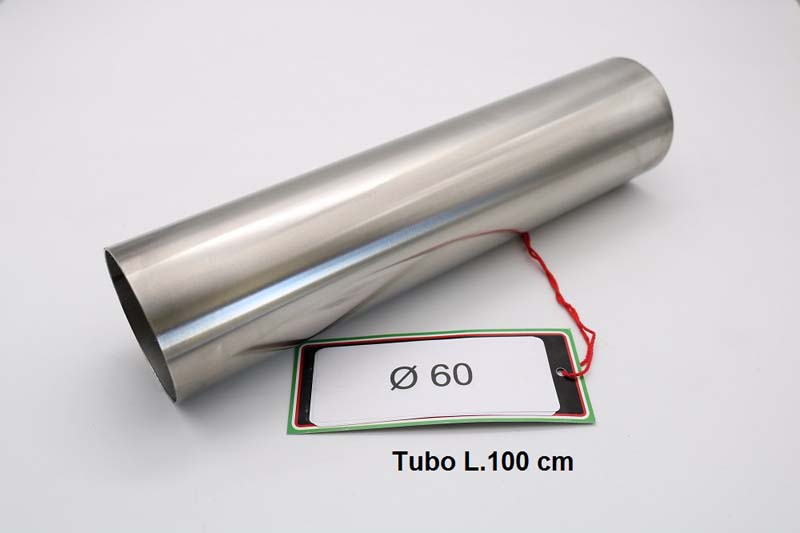 GPR Exhaust Cafè Racer Accessorio - tubo inox D. 60mm X 1,2mm L.1000mm Inox tube Aisi 304 Tig L.100cm D.60mm x 1,2mm  Accessorio